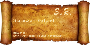 Straszer Roland névjegykártya