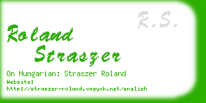 roland straszer business card